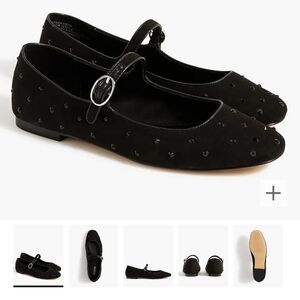 JCrew Factory Mary Jane Rhinestone Flats